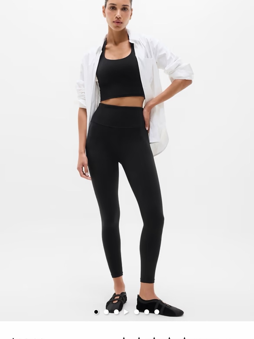 Athleta Elation Rib Tight Black High Rise Leggings Size M